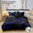 Blue And Black Geometric Microfiber Duvet Cover Set With Pillowcases, Digital Print Block Pattern Front With Solid Black Back, Reversible Bedding, Twin, Comforter And Pillow Inserts Not Included-122001159-122001163