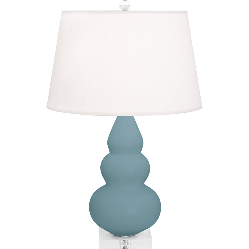 Petite lampe d'appoint triple gourde, Bleu acier mat