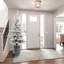 Arbre de Noël floqué de 6,5 pi avec base en pot, 350 lumières DEL blanc chaud, 1386 pointes, branches en PE + PVC avec 31 pommes de pin - petit arbre de fêtes pré-éclairé pour la table, l'entrée ou la décoration intérieure-1930037097