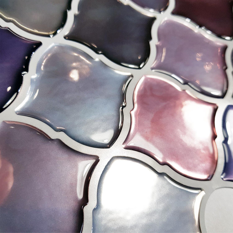 20cm W x 28cm L Gel Peel and Stick Mosaic Tile, Old Rose