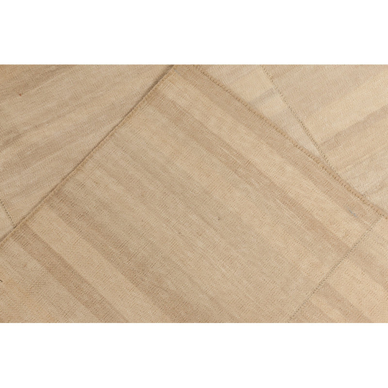 Modern One-of-a-Kind 3'5" X 20'0" New Age Runner Wool Area Rug in Beige