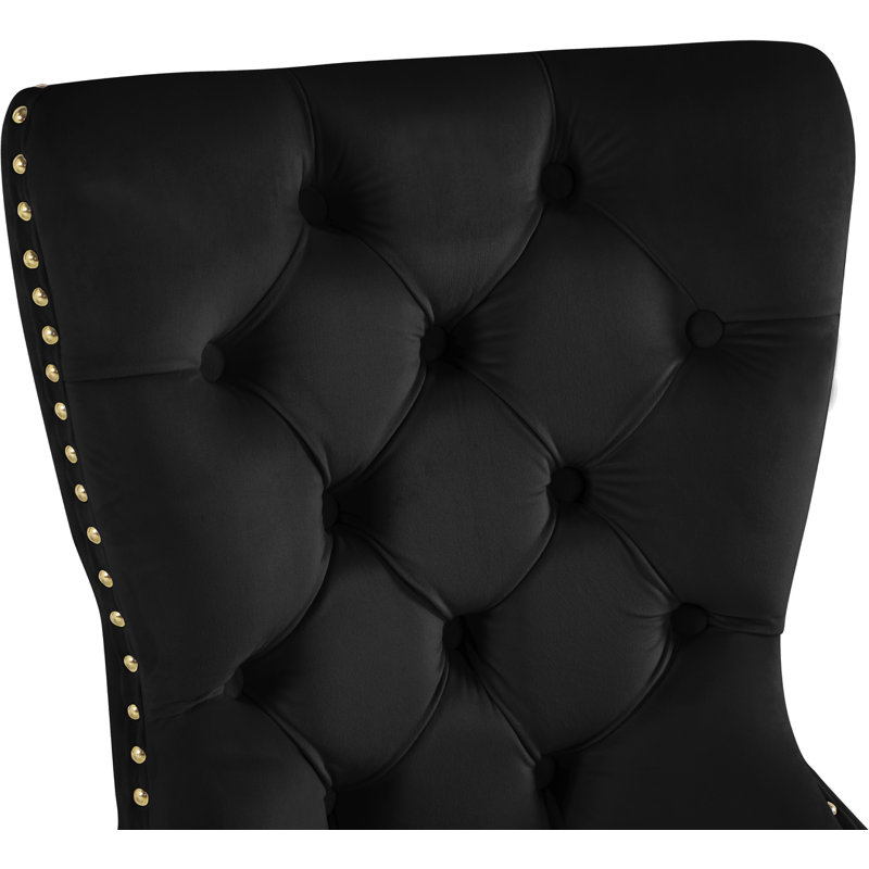 Chaise d'appoint Carmen, Velours noir, Or