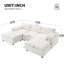 Canapé modulaire de 86,5 po en forme de U avec poches de rangement, 2 repose-pieds mobiles, coussins d'accoudoirs, combinaison libre, canapé moderne à 5 places pour salon et appartement, chenille-1887786306