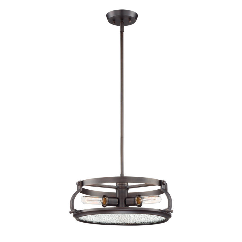 Harley 3 - Light Satin Copper Bronze Drum Pendant