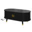 Oval Fluted Coffee Table with Charging Station-425729652