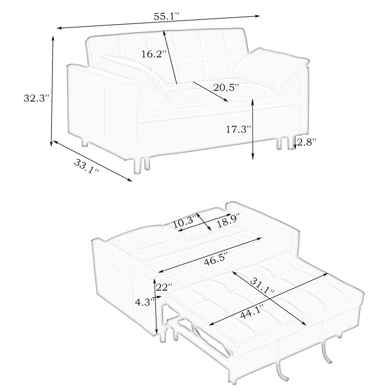 Wooden Board Bracket Cushioned Frame for Double Bed