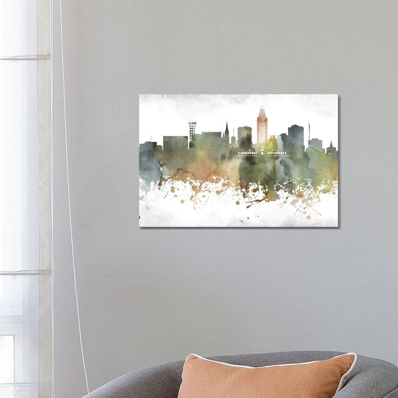 Lincoln Skyline - Wrapped Canvas Print, 66.04 cm H x 45.72 cm W