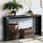 Thick Top Console Table, 60", Curved Legs, Black Oval For Living Area Decor Table With 60" And Legs Entryway-1262791838