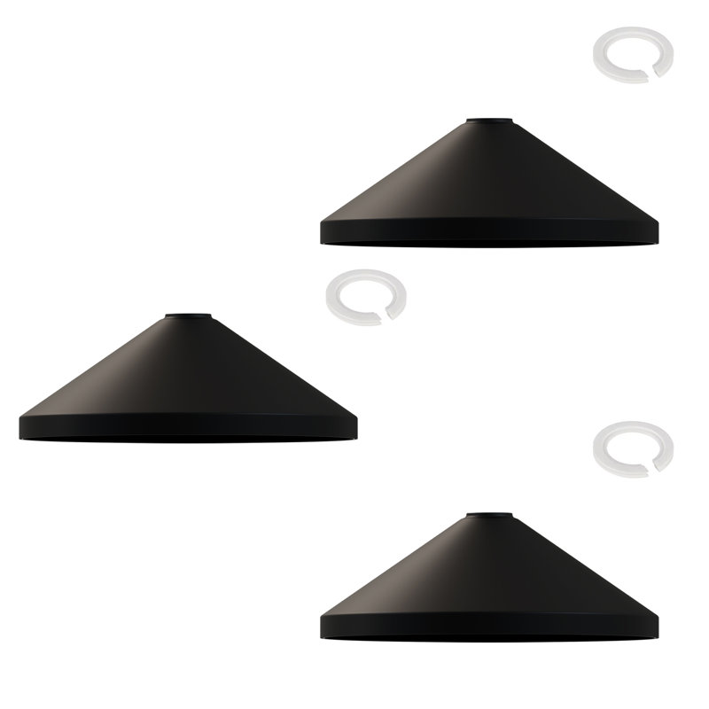 19cm H Metal Cone Lamp Shade ( Screw On ), Black