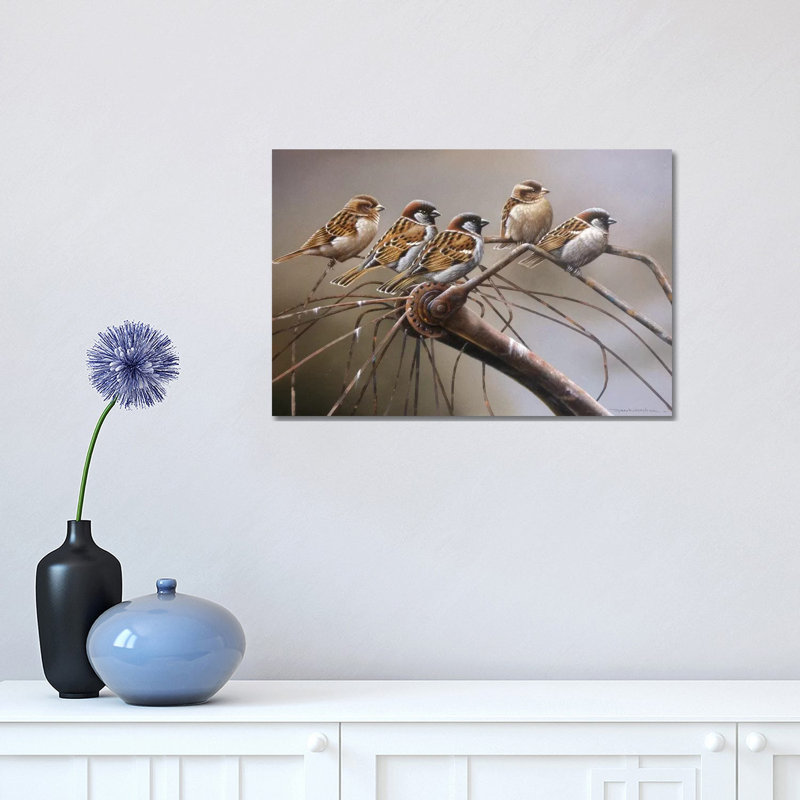 Birds on a Broken Bicycle 1 Piece Wrapped Canvas Wall Art, 30.48cm H x 45.72cm W x 1.91cm D