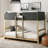 Bustillo Scandinavian Solid Wood Twin Over Twin Bunk Bed With Ladder-570831630