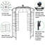 Pavillon de jardin en fer 81,3 po x 114,2 po, arche de jardin, noir, écaillage