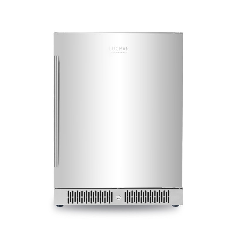 Akicon 24 Inch Beverage Refrigerator Cooler,164 Cans Mini Fridge, Safety Lock, Freestanding Or Built-in For Home/bar/office, 5.12 Cu.ft, Stainless Steel