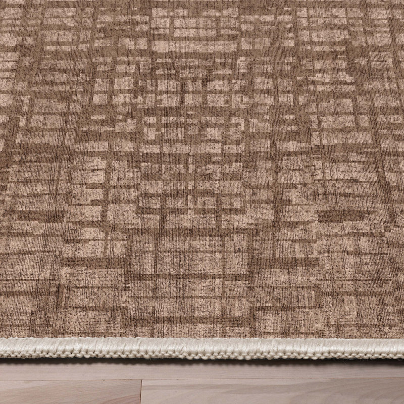 Tapis brun à motif géométrique moderne Nuzzo Nightscape, Rectangle 5 pi 3 po x 7 pi 3 po