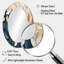 Miroir mural ovale beige et bleu-990083744
