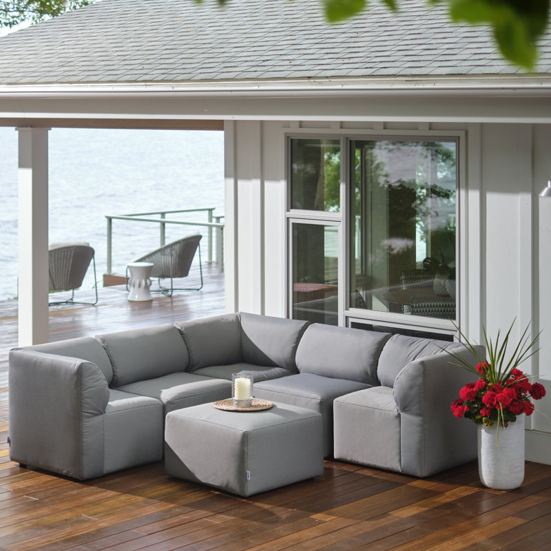 Canapé modulaire d'extérieur 6 pièces Big Joe, Granit pâle, 6