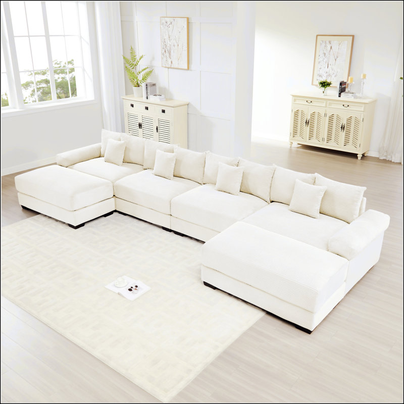 Très grand canapé modulaire Cloud, Crème