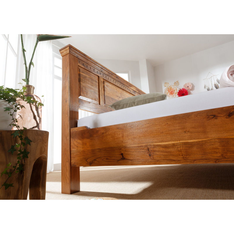 Oxford Solid Wood Bed, European Double (140 x 200cm), Honey
