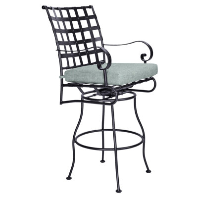 Classico-W Iron Outdoor 31.5'' Bar Stool with Cushion