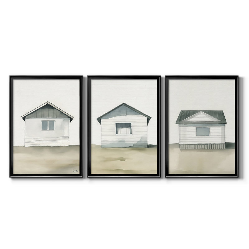 LANDSCAPES Series LXV III - Toile tendue avec châssis sur mesure - 3 pièces, Noir, H 30 po x l 63 po