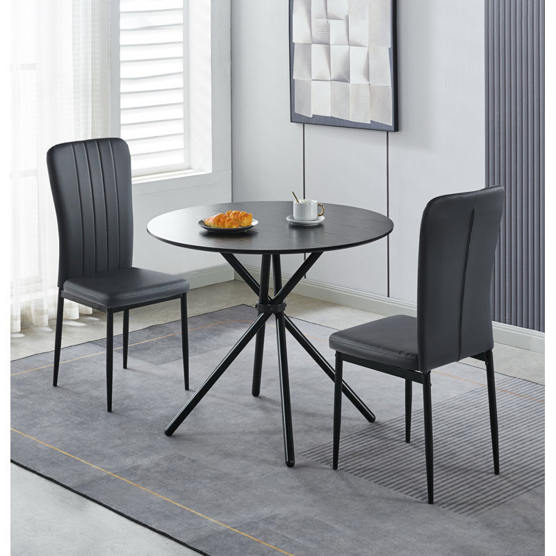 Rumaldo 2 - Person Dining Set, Black
