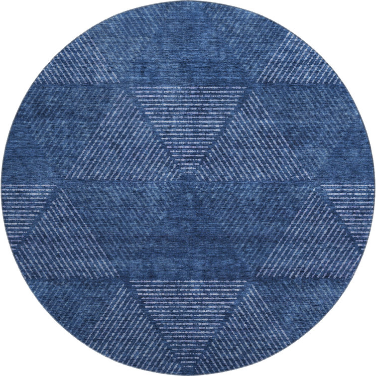 Premium Machine Washable Prisco Navy Rug