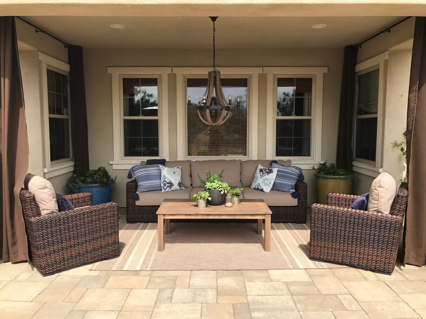 Montecito Sunbrella® Patio Lounge Chair, Canvas Flax Sunbrella® Canvas, Brown