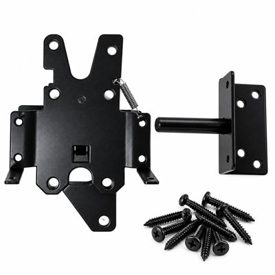 FCD Heavy Duty Fence Gate Latch, 9 x 5.5 Inch, Black, 1 Pack