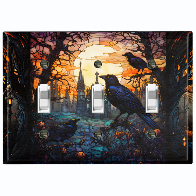 Figurine murale d'Halloween festive 3 lumières de Noël