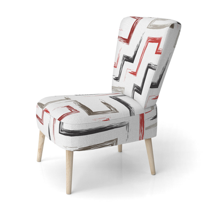 Chaise d'appoint rembourrée en velours multicolore à motif géométrique tendance
