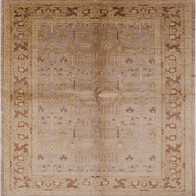 Tapis oriental brun / beige, Carré 5 pi
