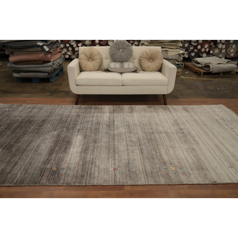 Tapis texturé de style Gabbeh 6 x 12 avec détails éclatants