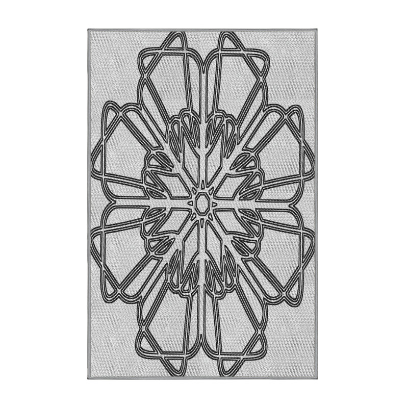 Tapis zone grise à motifs, Rectangle 2 pi x 3 pi