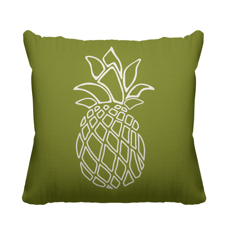 Calico Outdoor Reversible Throw Pillow, Green, 17H" x 17W"