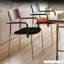 Chaise avec accoudoirs à dossier à lattes noires (ensemble de 2)-130117419