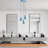Elegant Adjustable Chandelier, Light Blue Metal Body, 15.7 in Diameter | Height: 29.5 - 44.9 in | Socket Type: 3 x E27 Max 40W | Stylish Lighting for Living Room & Dining Area, Modern Design, Bulb Not Included-1119237-1119236