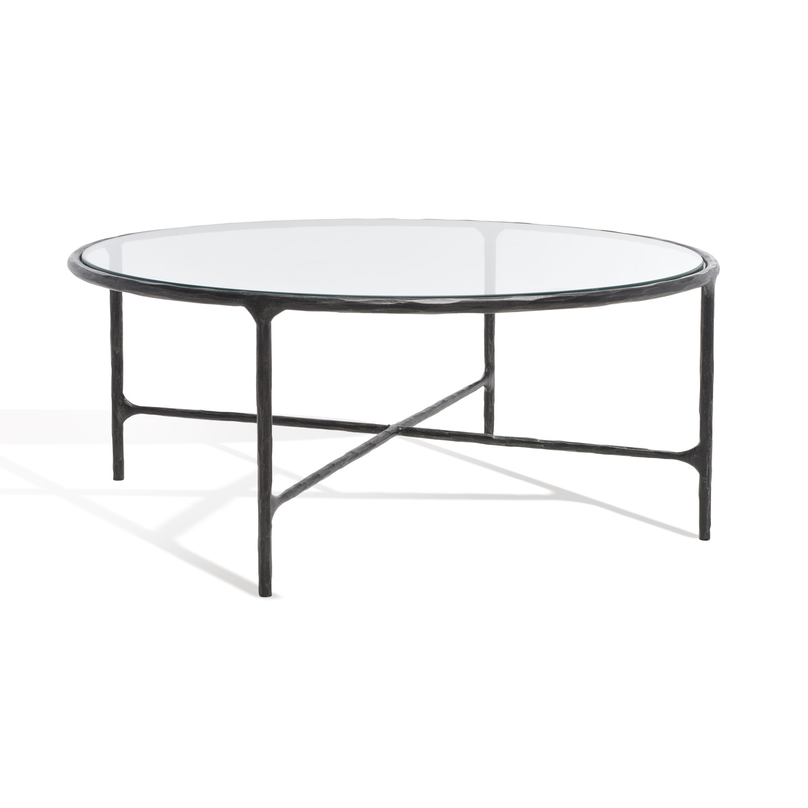 Evelynn 4 Legs Coffee Table, Clear, Glass, Black