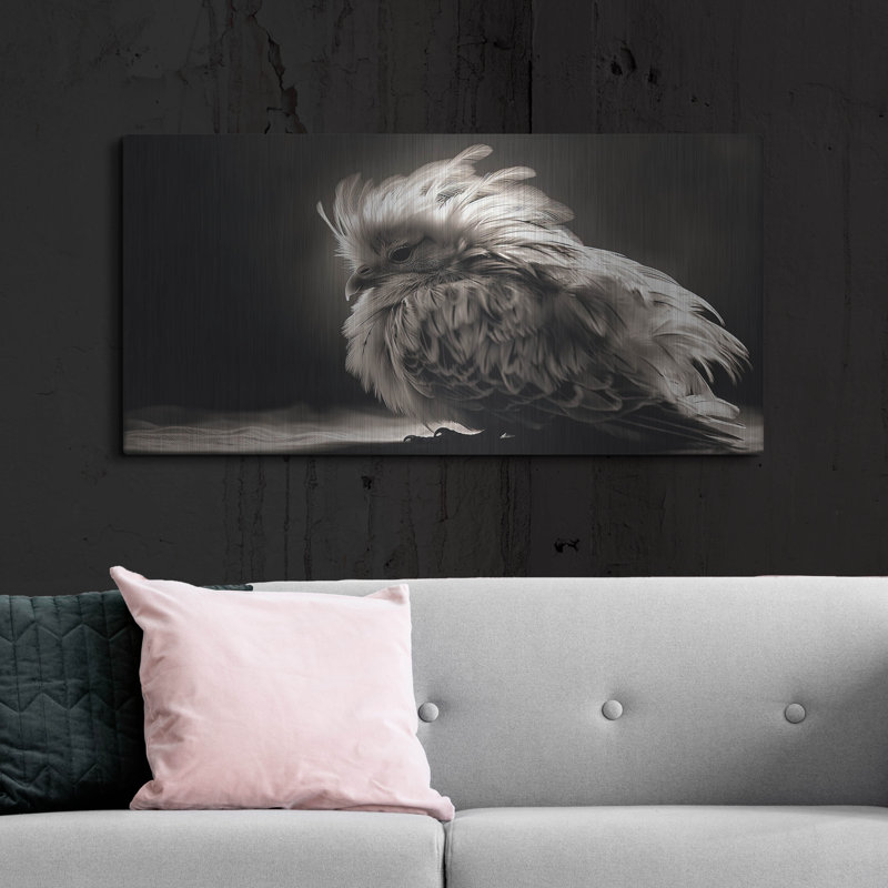  «White Bird» par Decent Exposures, art mural en métal, 48 po x 24 po