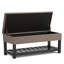 Banc de rangement avec repose-pieds capitonné en cuir végétalien avec tablette relevable et tablette inférieure ouverte-1034436375-1058883505