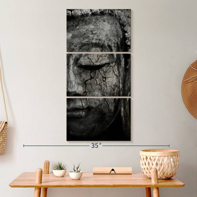 Ensemble de 3 pièces bouddha méditant sur toile