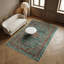 Tapis oriental en chenille de coton d'aspect rétro fuchsia Pender-1686308027