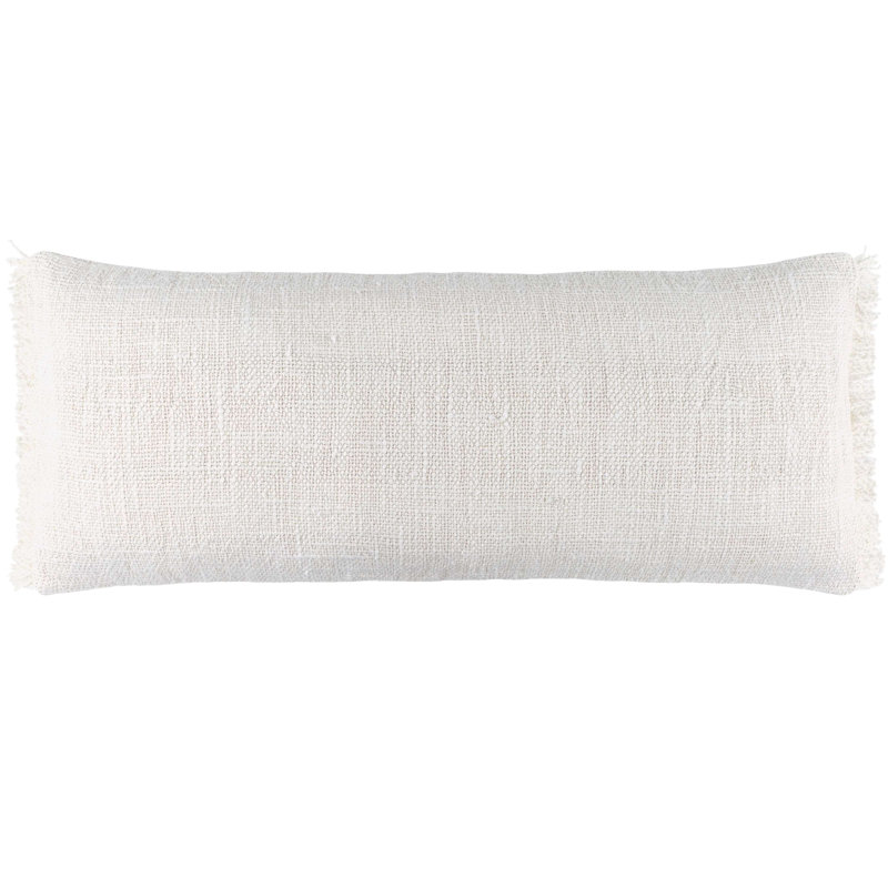 Griffin Linen Lumbar Pillow Cover, 16"H x 40"W, Ivory
