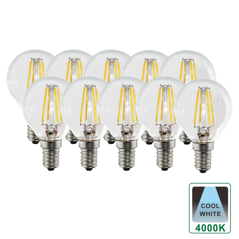 4.5W E14 Dimmable LED 4000K Golf Light Bulb Clear (Set Of 10)