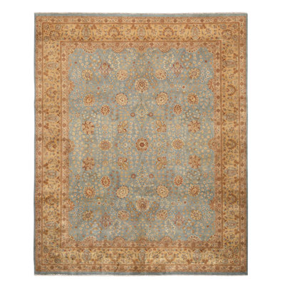Tapis rectangulaire en laine noué à la main