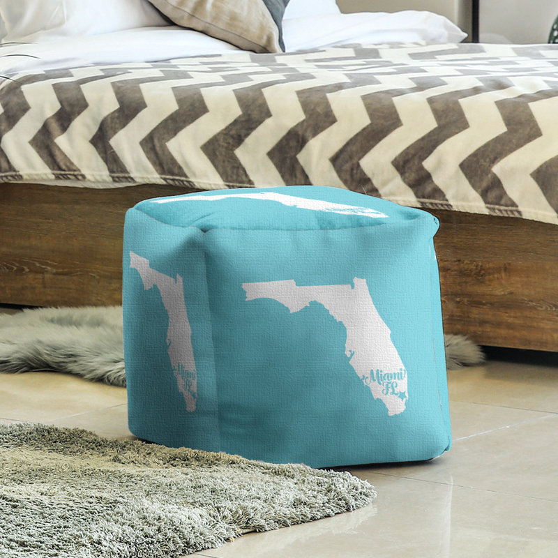 Repose-pieds cube en floride miami, Bleu sarcelle
