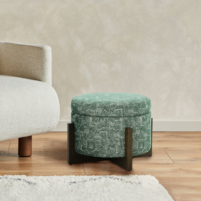24.6 ? Upholstered Storage Ottoman With Wooden Tray by Hokku Designs