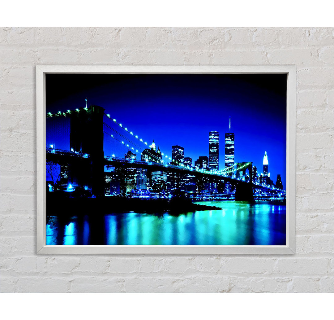 New York City Blue Nights - Einzelner Bilderrahmen Druck auf Leinwand