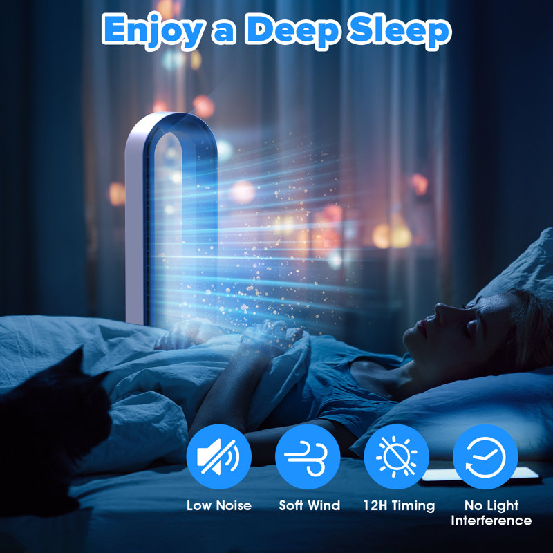 Advwin 38In Bladeless Tower Fan,  Bladeless Fan with Remote, Air Circulator Cooling Fan for Indoor Use, 24 Speeds Settings, 12 Timer, Quiet Oscillating Fan for Home Bedroom