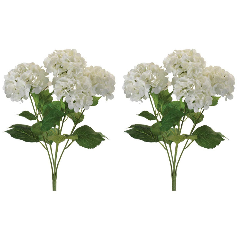 Hortensia floral (ensemble de 2), Crème, vert