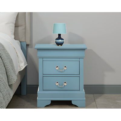 Table de chevet 2 tiroirs Temara Teal